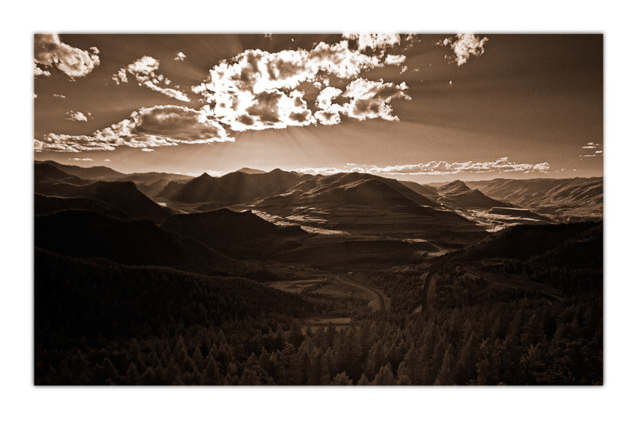 Yellowstone in sepia